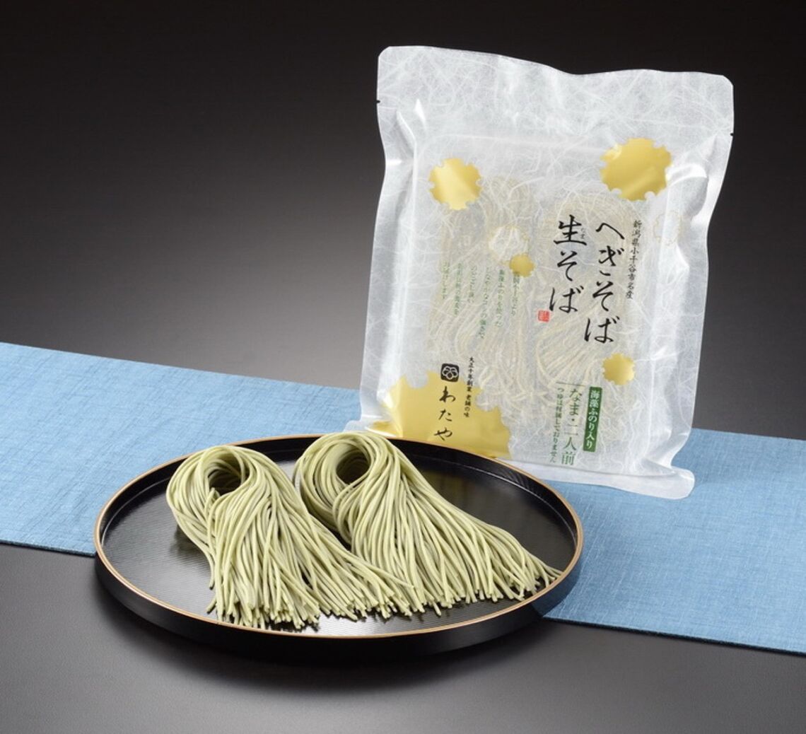 創業100年”わたや”のへぎそば生そば　冷凍流通